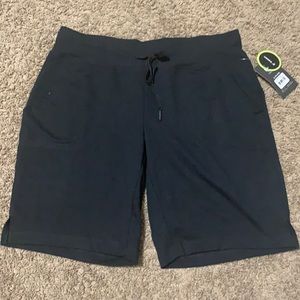 Black 9” inseam shorts